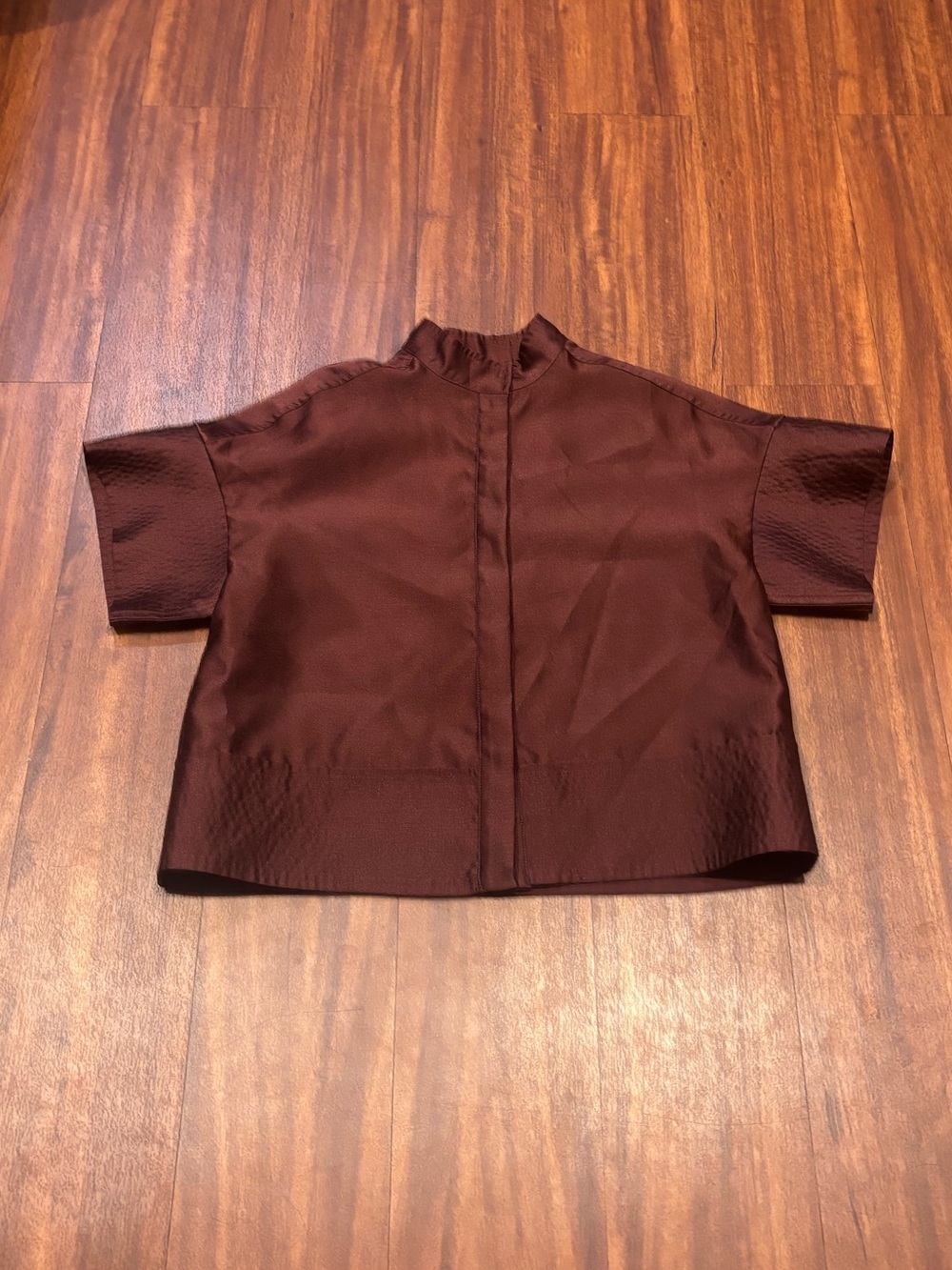 Tuckernuck Merlot Dupioni Trapunto Stitch Sofia Blouse